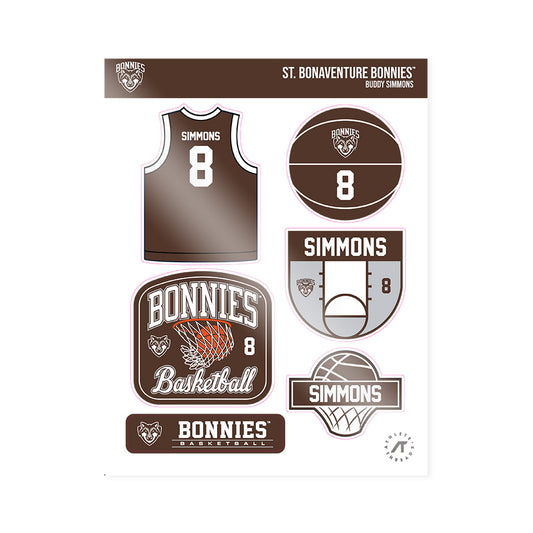 St. Bonaventure - NCAA Men's Basketball : Buddy Simmons - Sticker Sheet-0