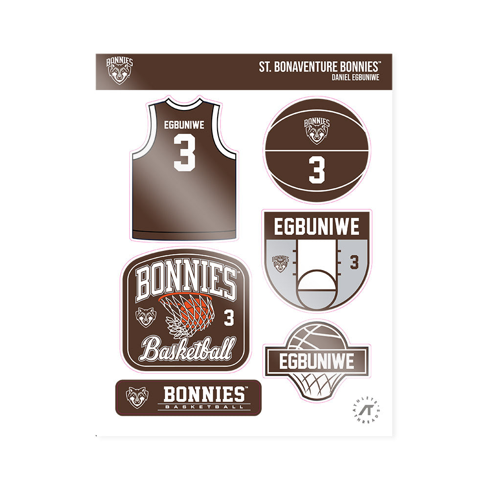 St. Bonaventure - NCAA Men's Basketball : Daniel Egbuniwe - Sticker Sheet-0