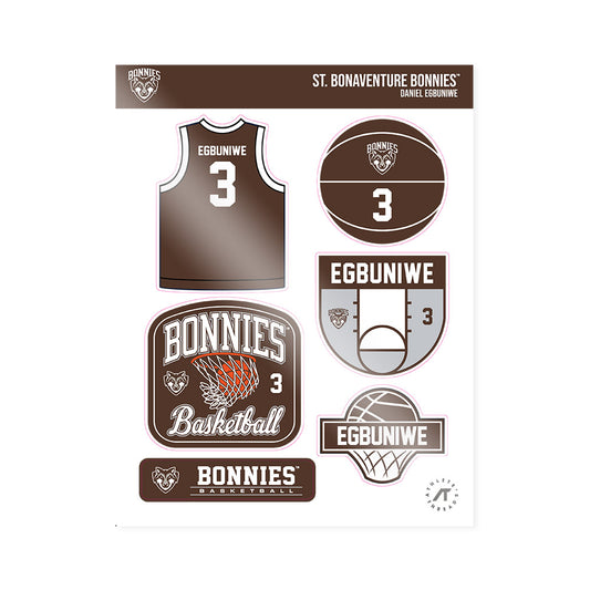 St. Bonaventure - NCAA Men's Basketball : Daniel Egbuniwe - Sticker Sheet-0