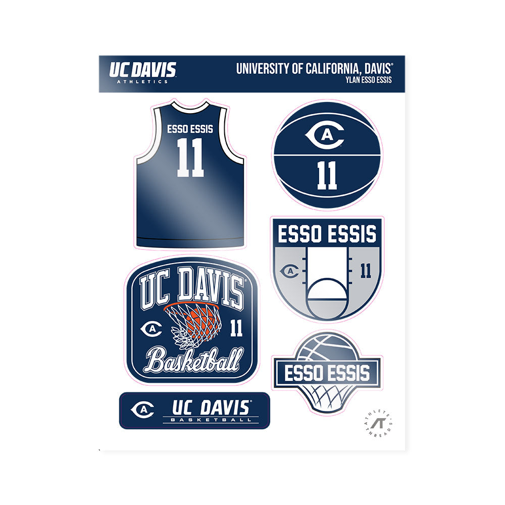 UC Davis - NCAA Men's Basketball : Ylan Esso Essis - Sticker Sheet-0