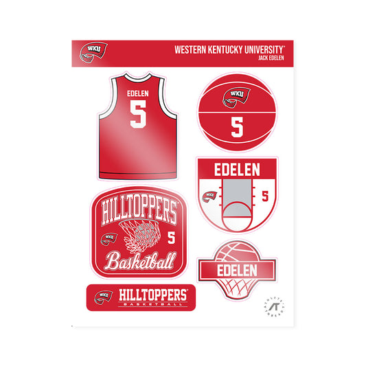 Western Kentucky - NCAA Men's Basketball : Jack Edelen - Sticker Sheet-0