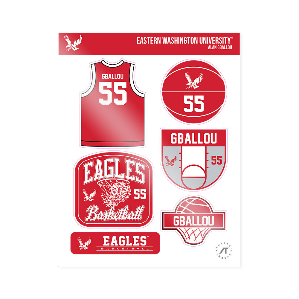 Eastern Washington - NCAA Men's Basketball : Alan Gballou - Sticker Sheet-0
