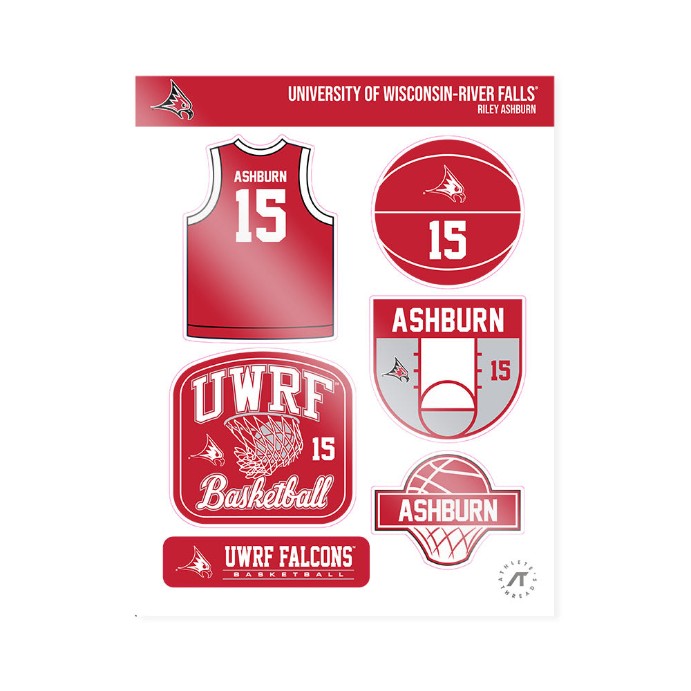 UW River Falls - NCAA Men's Basketball : Riley Ashburn - Sticker Sheet-0