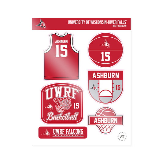 UW River Falls - NCAA Men's Basketball : Riley Ashburn - Sticker Sheet-0