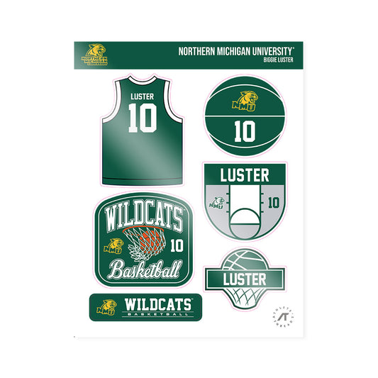 Northern Michigan - NCAA Men's Basketball : Biggie Luster - Sticker Sheet-0