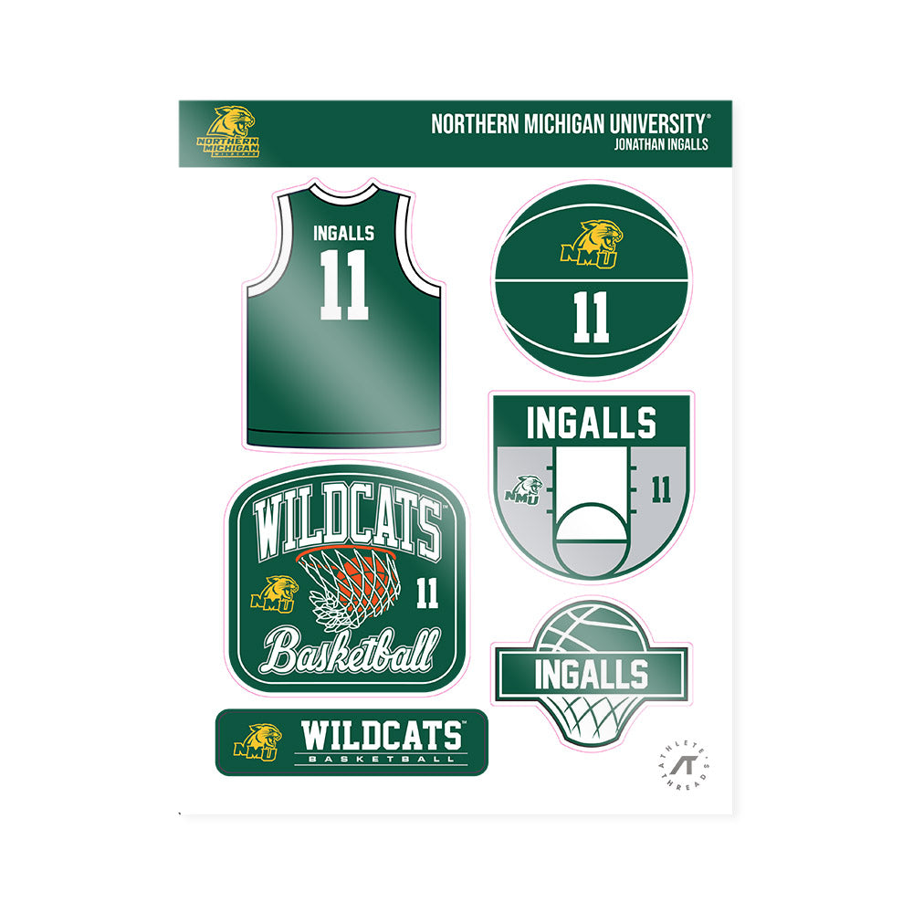 Northern Michigan - NCAA Men's Basketball : Jonathan Ingalls - Sticker Sheet-0
