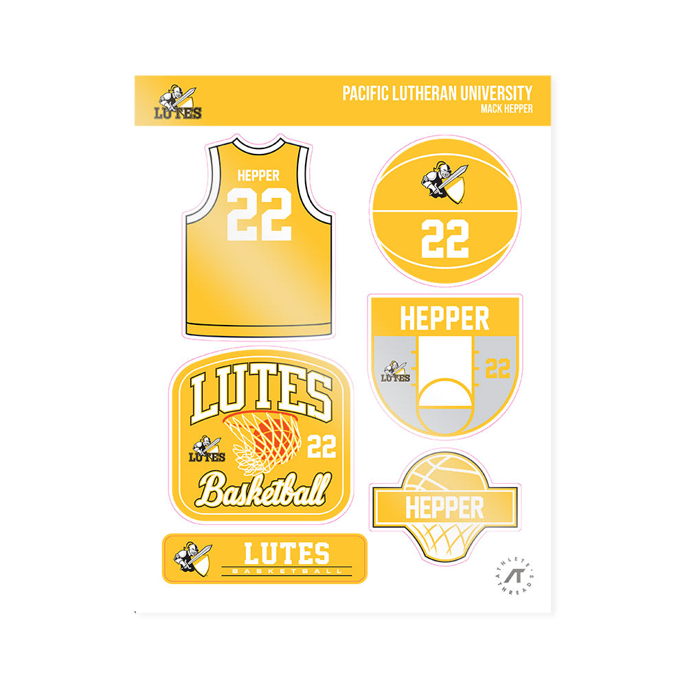 PLU - NCAA Men's Basketball : Mack Hepper - Sticker Sheet-0
