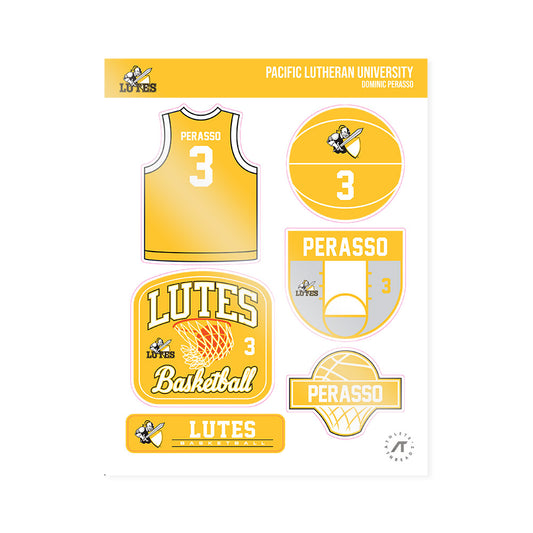 PLU - NCAA Men's Basketball : Dominic Perasso - Sticker Sheet-0