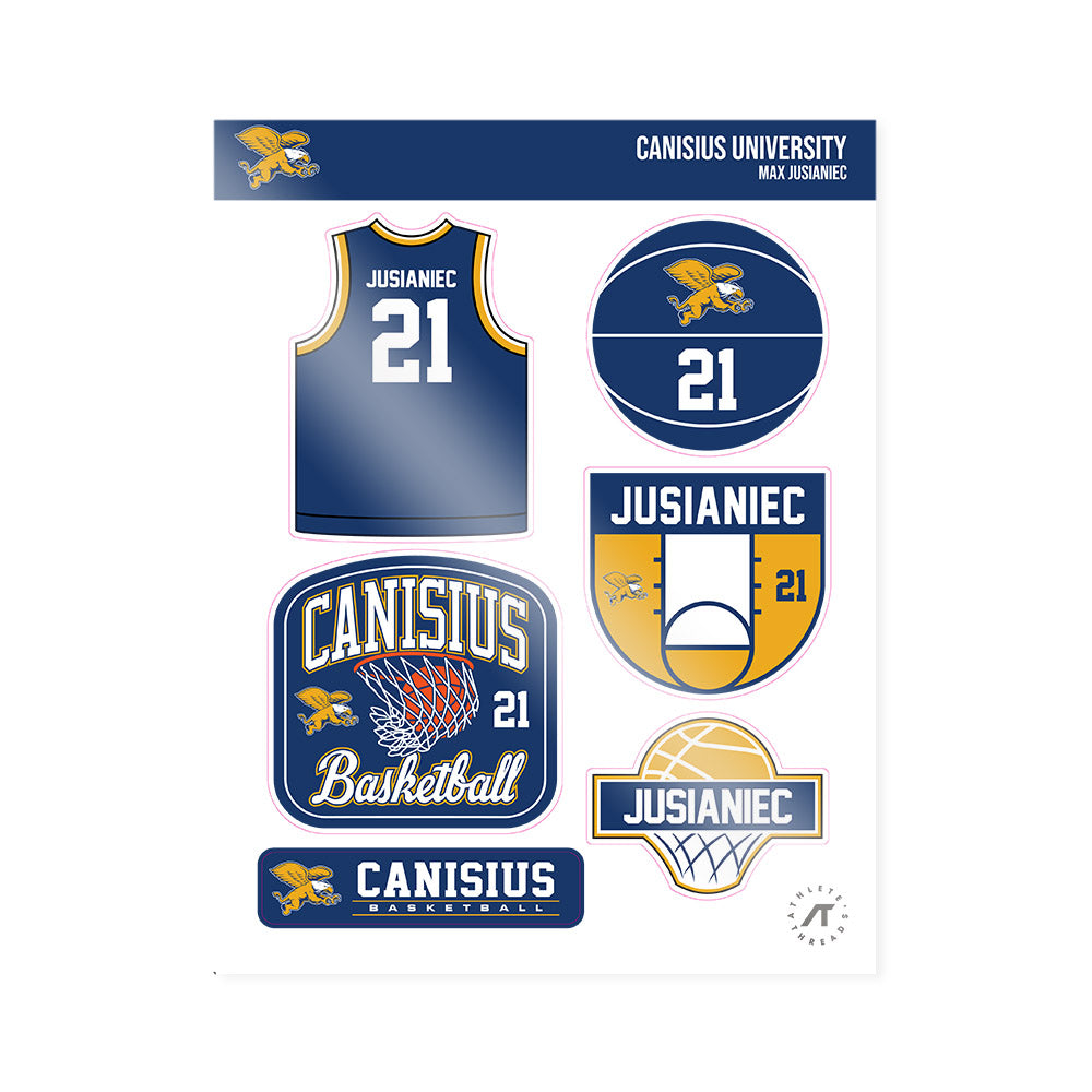 Canisius - NCAA Men's Basketball : Max Jusianiec - Sticker Sheet-0