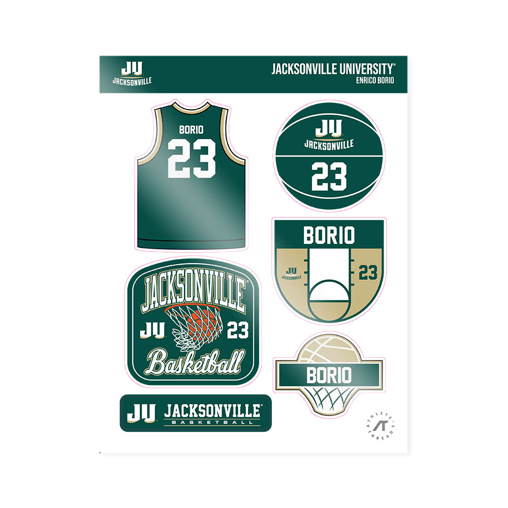 Jacksonville - NCAA Men's Basketball : Enrico Borio - Sticker Sheet-0