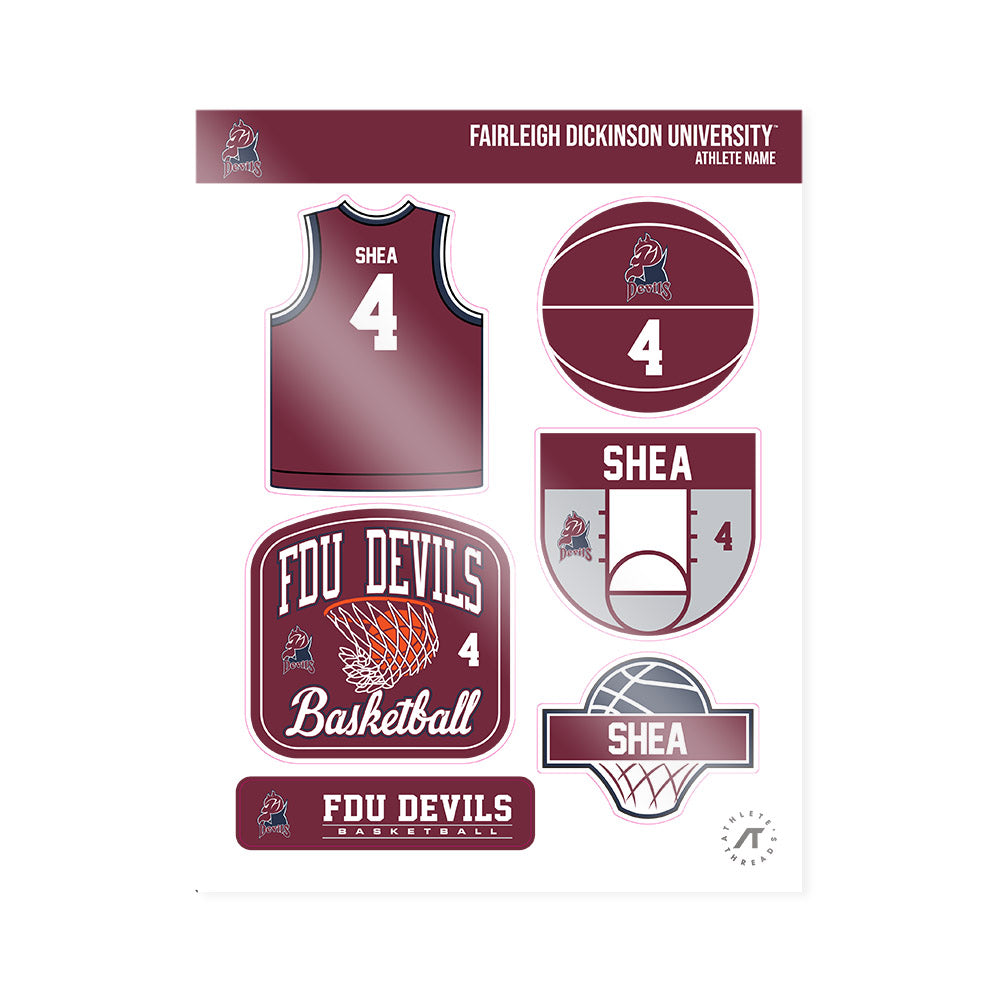 FDU - NCAA Men's Basketball : Aidan Shea - Sticker Sheet-0