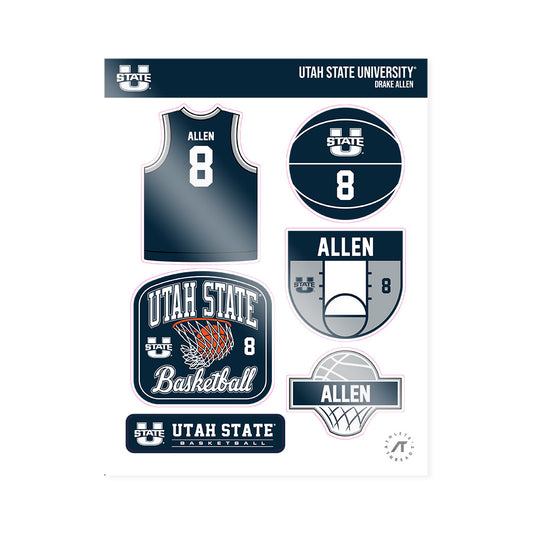 Utah State - NCAA Men's Basketball : Drake Allen - Sticker Sheet-0