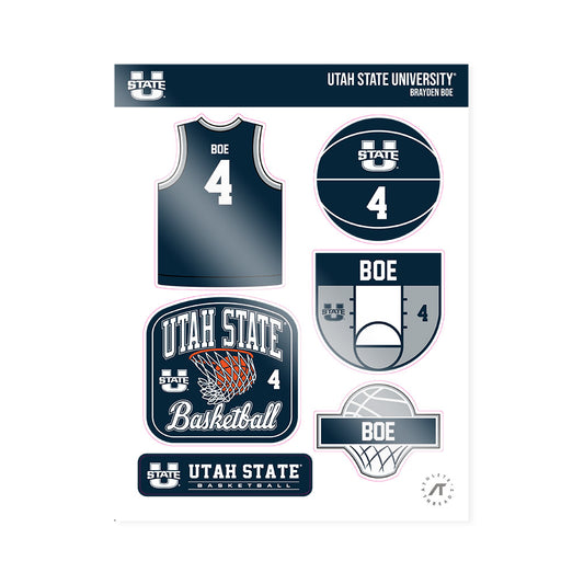 Utah State - NCAA Men's Basketball : Brayden Boe - Sticker Sheet-0