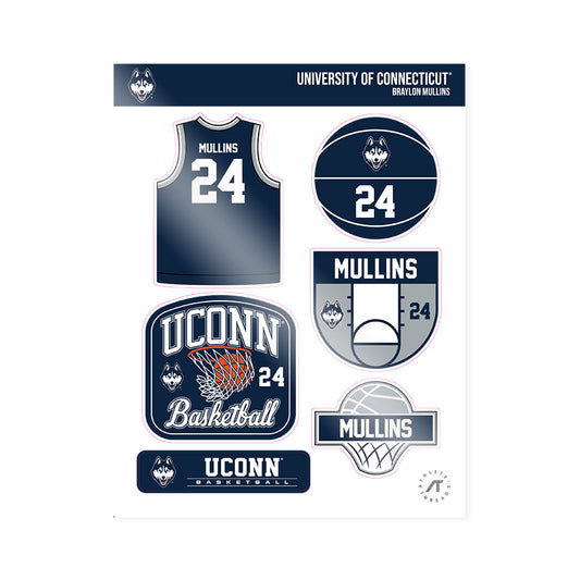 UConn - NCAA Men's Basketball : Braylon Mullins - Sticker Sheet-0