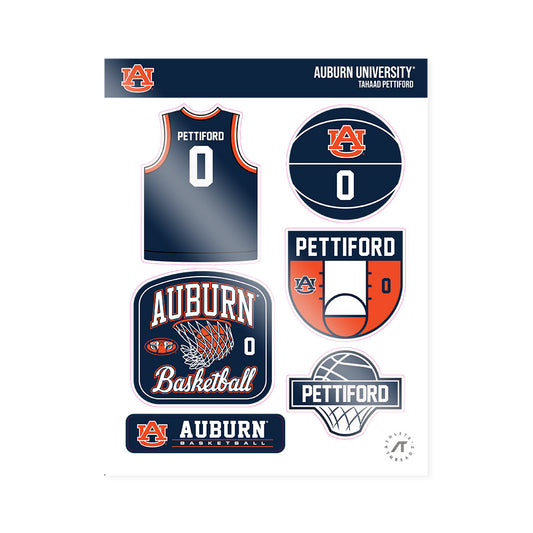 Auburn - NCAA Men's Basketball : Tahaad Pettiford - Sticker Sheet-0