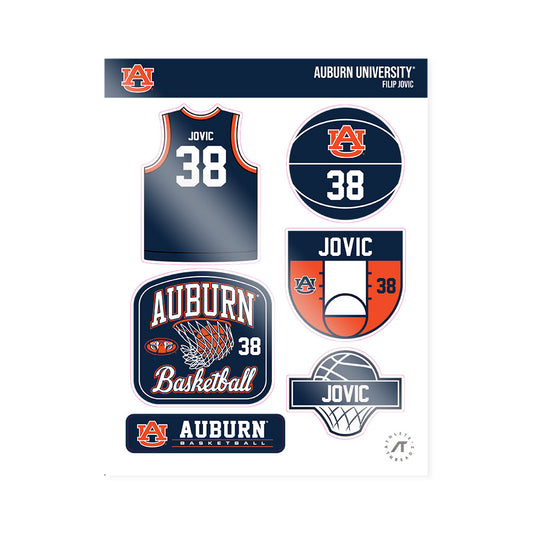 Auburn - NCAA Men's Basketball : Filip Jovic - Sticker Sheet-0