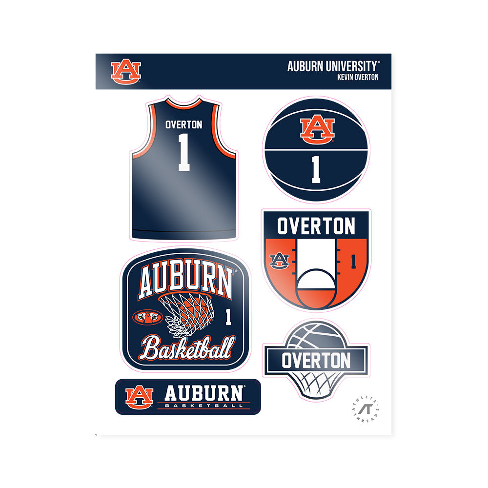 Auburn - NCAA Men's Basketball : Kevin Overton - Sticker Sheet-0