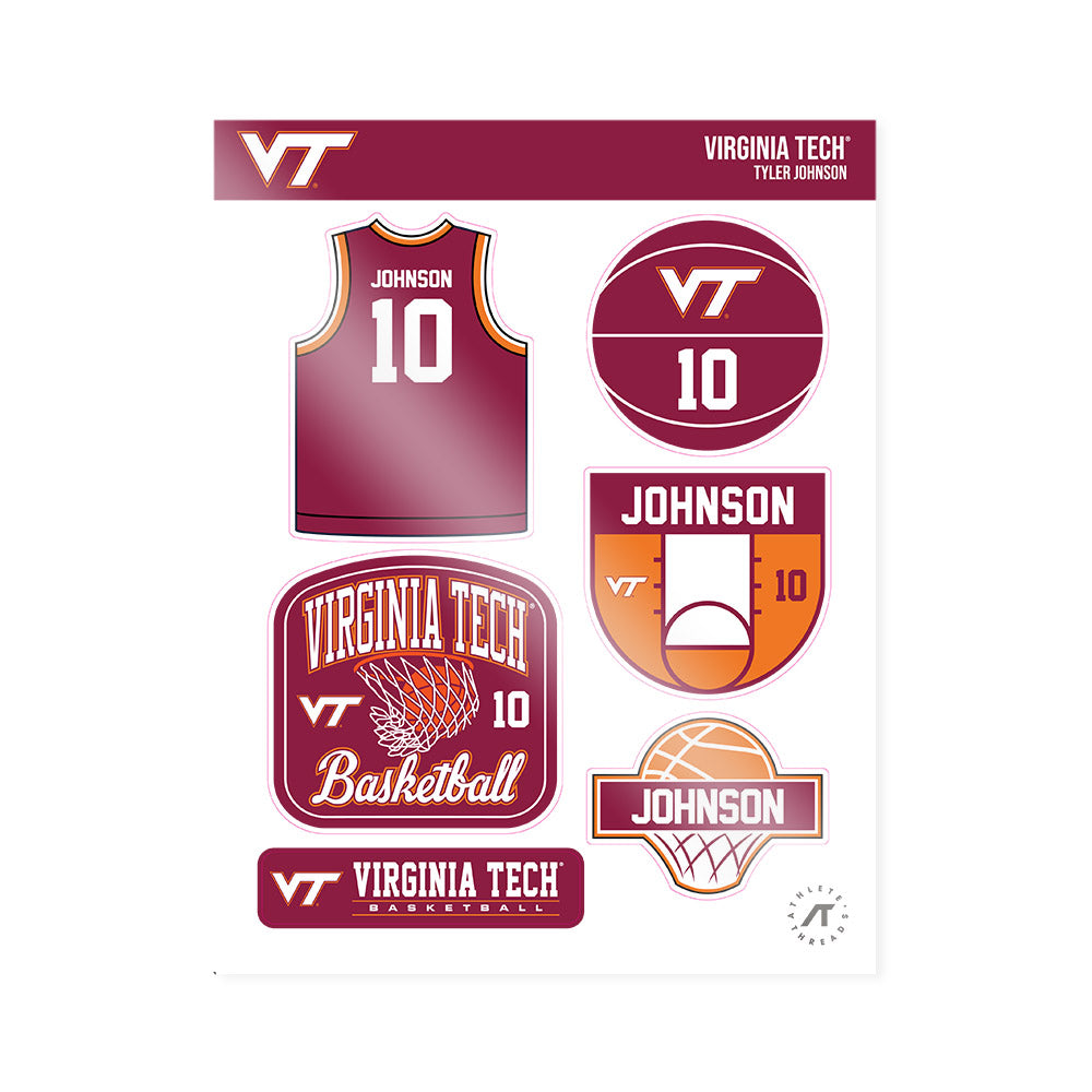 Virginia Tech - NCAA Men's Basketball : Tyler Johnson - Sticker Sheet-0