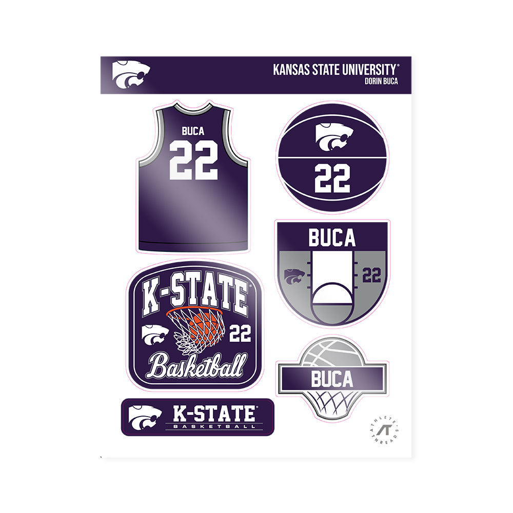 Kansas State - NCAA Men's Basketball : Dorin Buca - Sticker Sheet-0