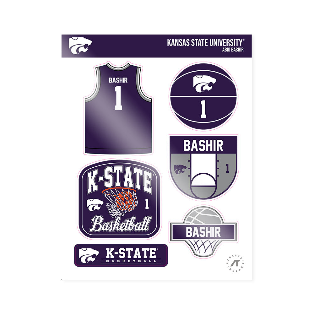 Kansas State - NCAA Men's Basketball : Abdi Bashir - Sticker Sheet-0