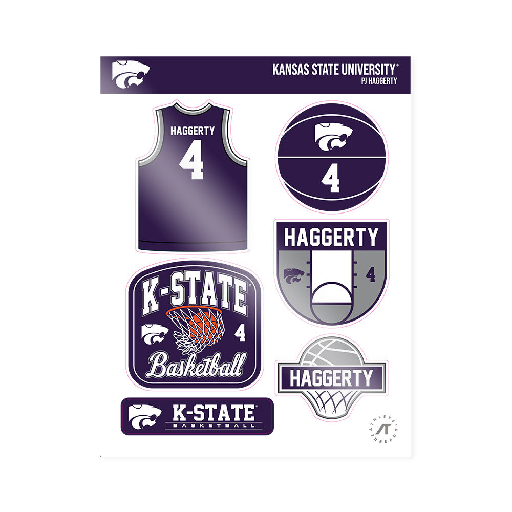 Kansas State - NCAA Men's Basketball : Pj Haggerty - Sticker Sheet-0