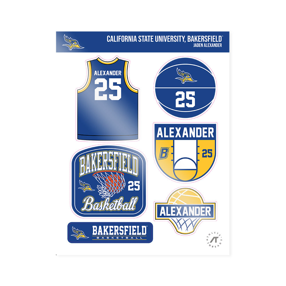 CSU Bakersfield - NCAA Men's Basketball : Jaden Alexander - Sticker Sheet-0