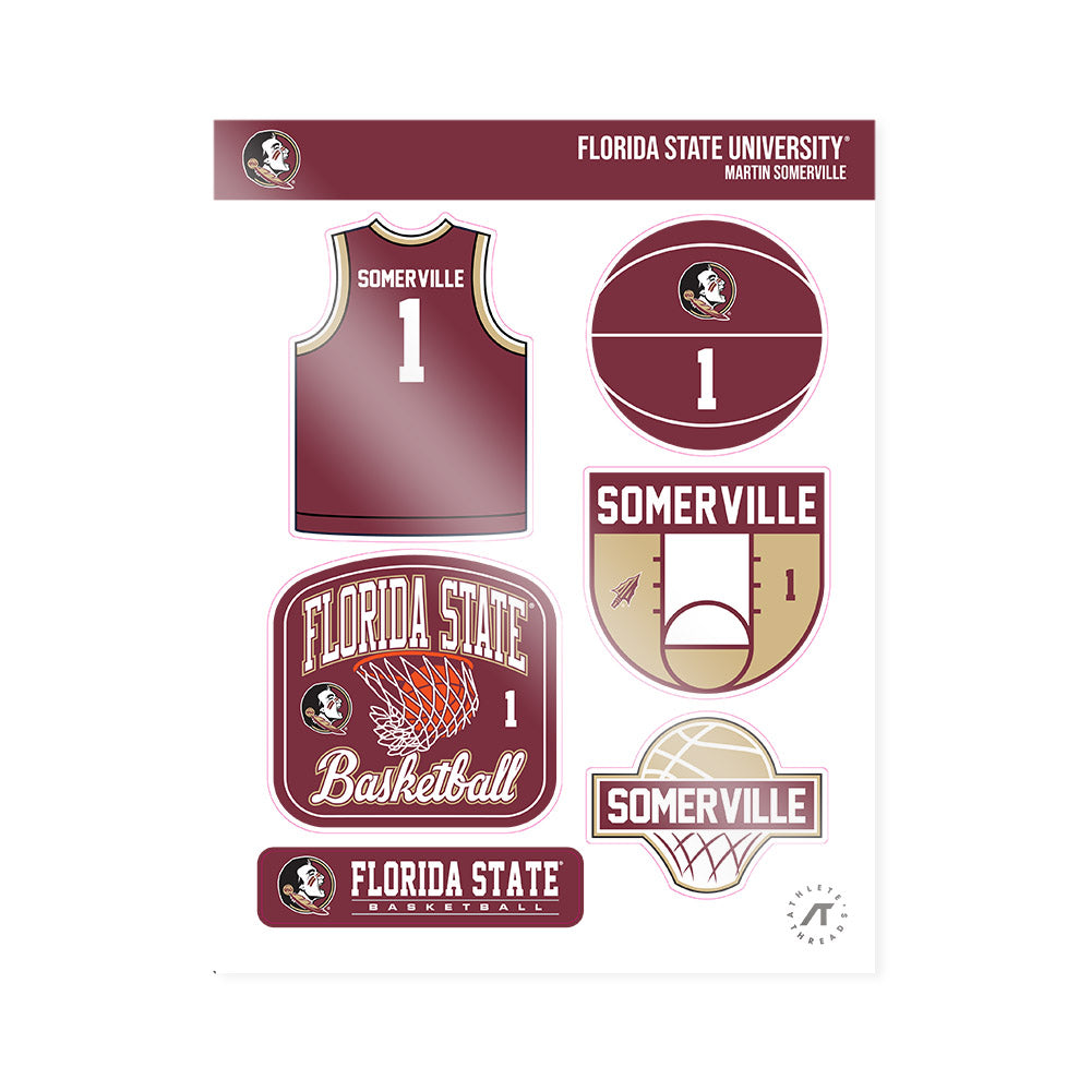 FSU - NCAA Men's Basketball : Martin Somerville - Sticker Sheet-0