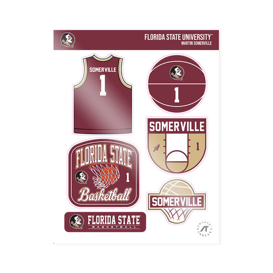 FSU - NCAA Men's Basketball : Martin Somerville - Sticker Sheet-0