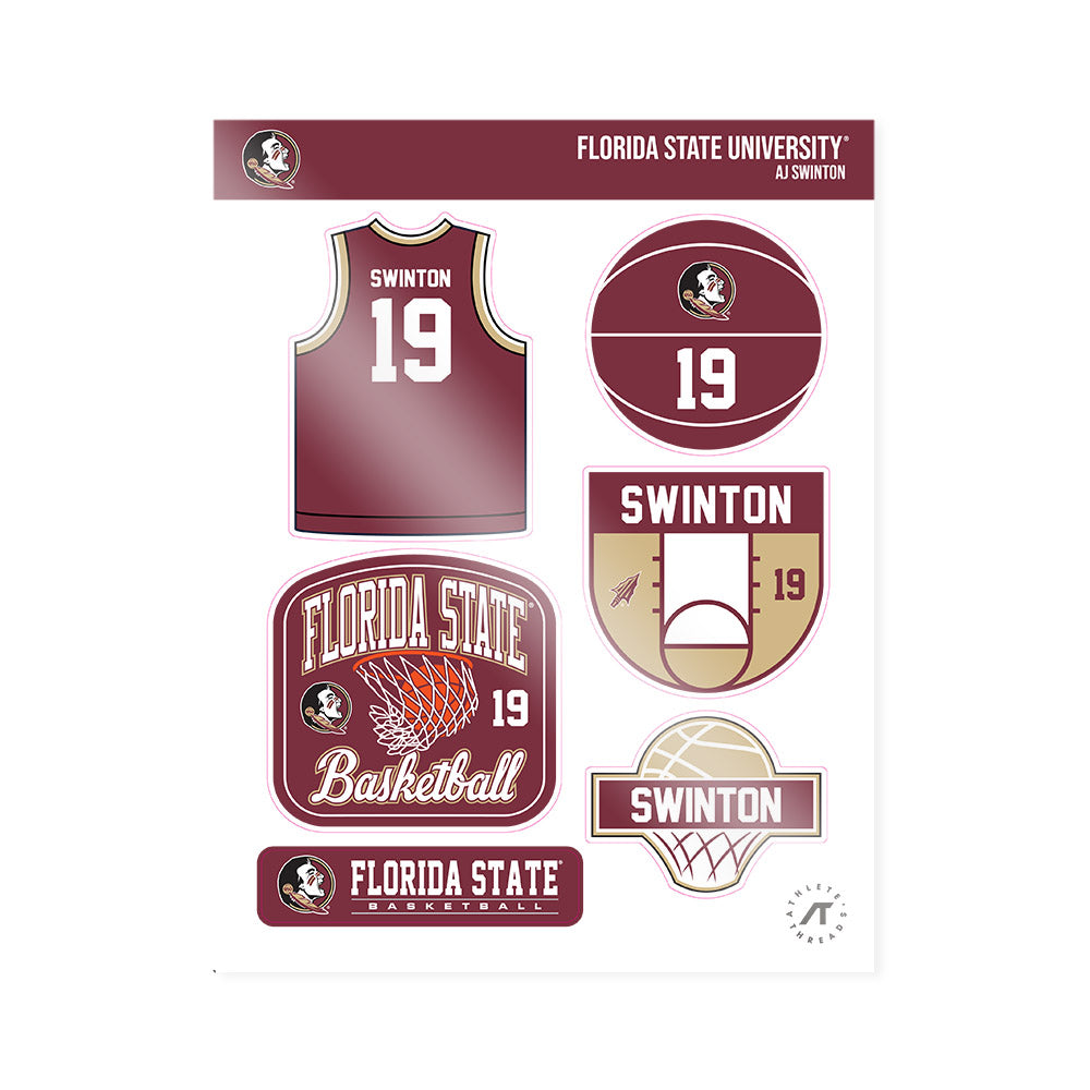 FSU - NCAA Men's Basketball : AJ Swinton - Sticker Sheet-0