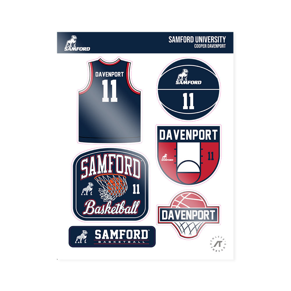 Samford - NCAA Men's Basketball : Cooper Davenport - Sticker Sheet-0