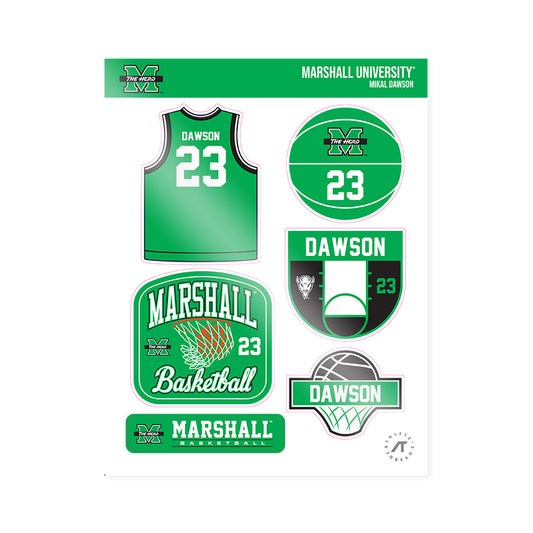 Marshall - NCAA Men's Basketball : Mikal Dawson - Sticker Sheet-0