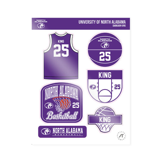 North Alabama - NCAA Men's Basketball : Darkaun King - Sticker Sheet-0