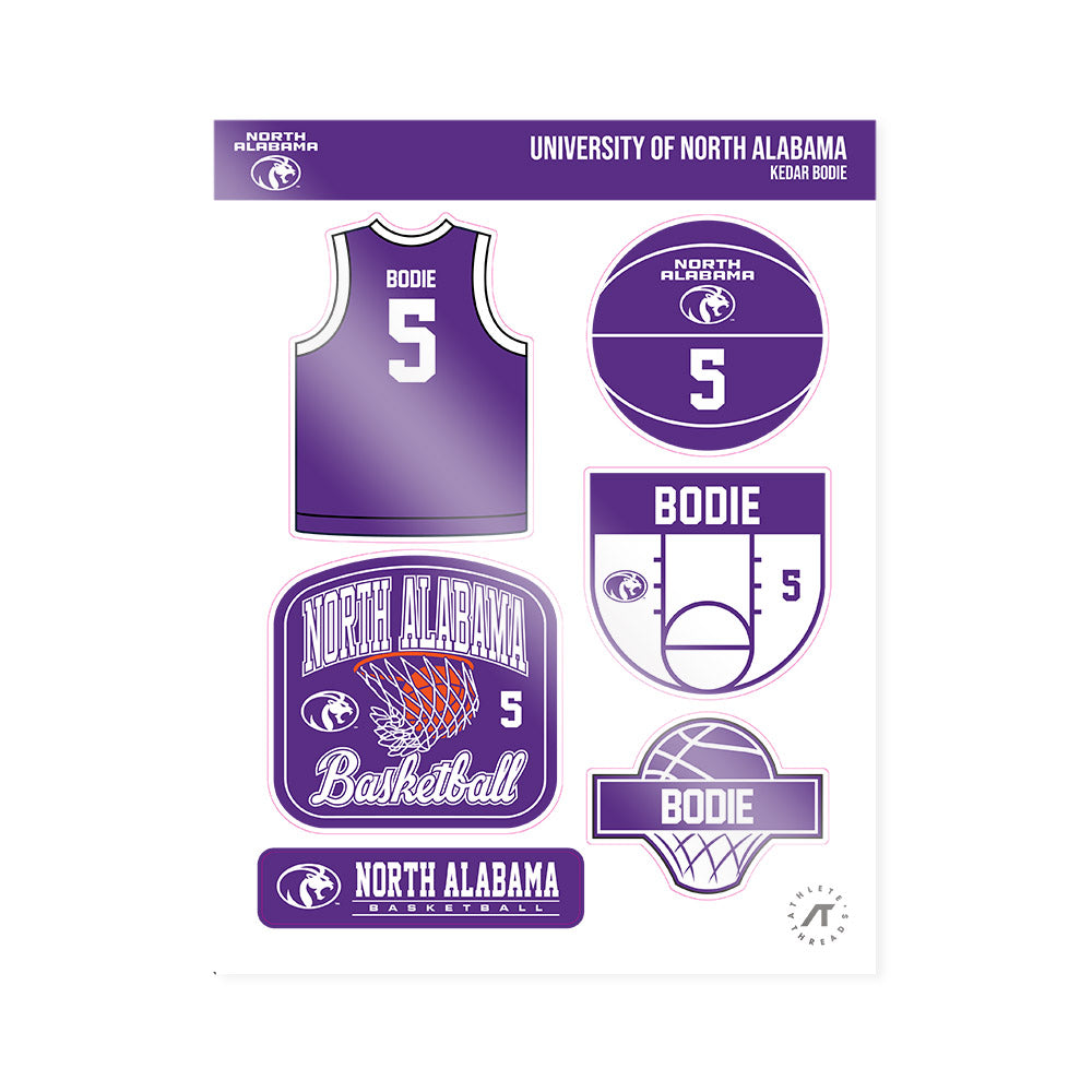 North Alabama - NCAA Men's Basketball : Kedar Bodie - Sticker Sheet-0