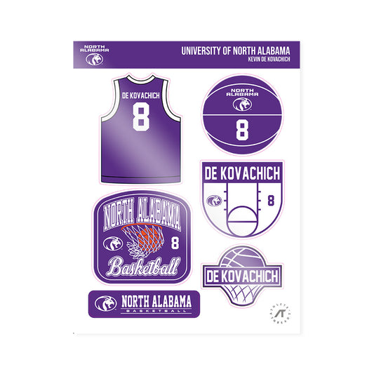 North Alabama - NCAA Men's Basketball : Kevin De Kovachich - Sticker Sheet-0