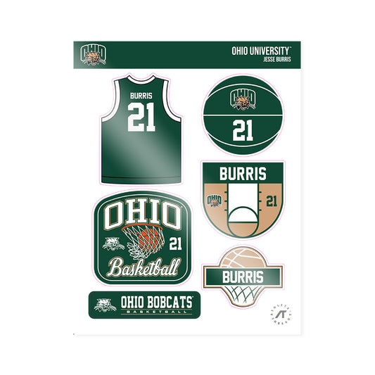 Ohio - NCAA Men's Basketball : Jesse Burris - Sticker Sheet-0