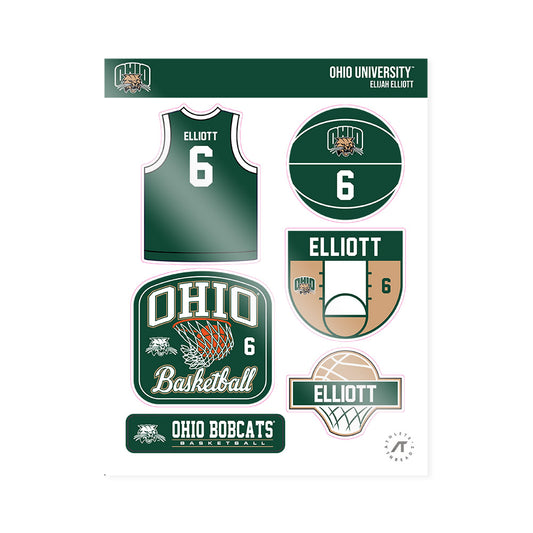 Ohio - NCAA Men's Basketball : Elijah Elliott - Sticker Sheet-0