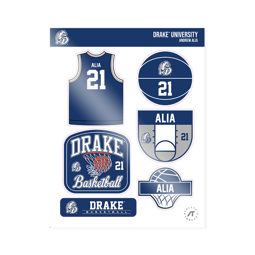 Drake - NCAA Men's Basketball : Andrew Alia - Sticker Sheet-0