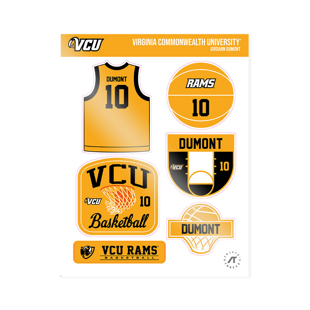 VCU - NCAA Men's Basketball : Jordann Dumont - Sticker Sheet-0