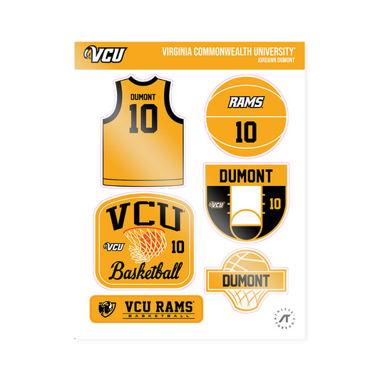 VCU - NCAA Men's Basketball : Jordann Dumont - Sticker Sheet-0