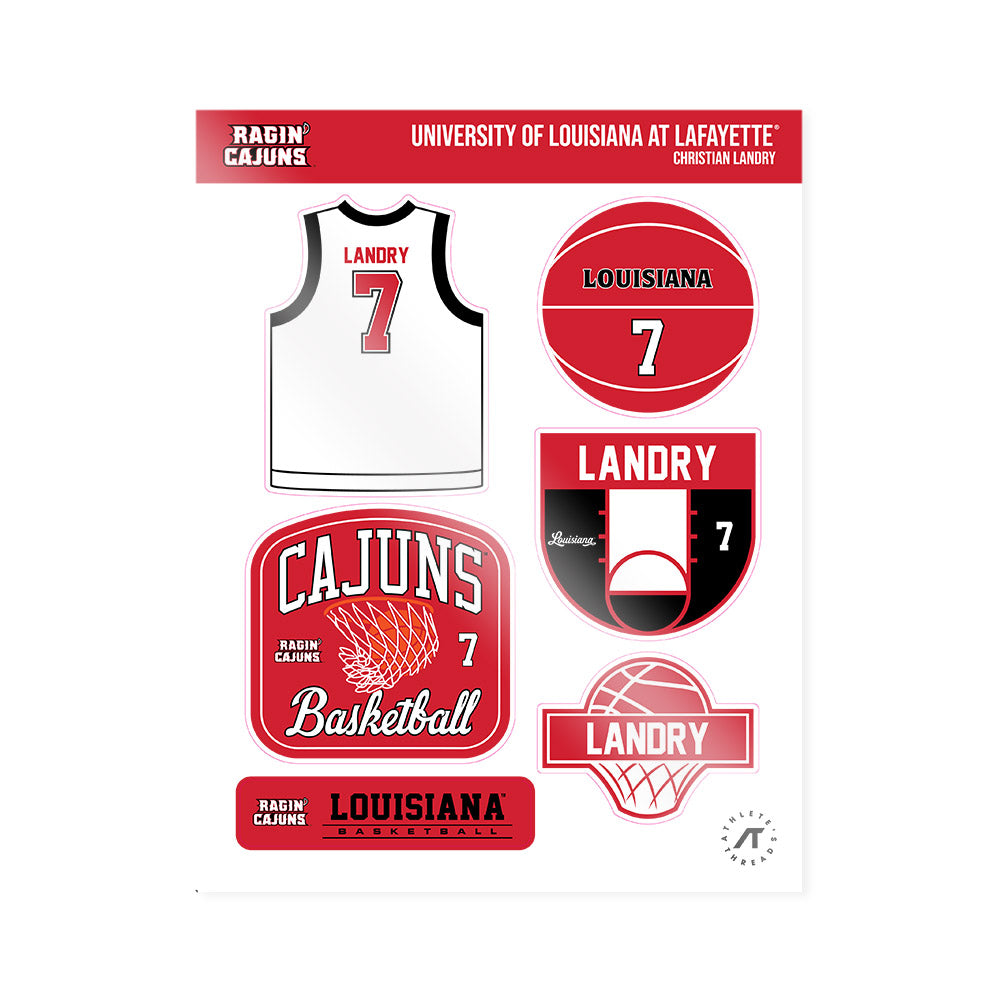 Louisiana - NCAA Men's Basketball : Christian Landry - Sticker Sheet-0