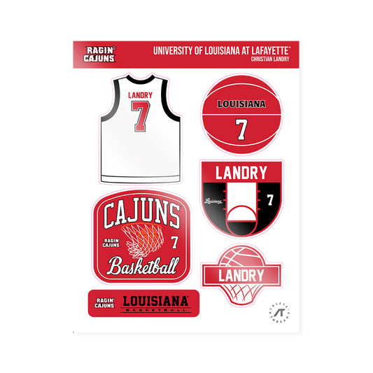 Louisiana - NCAA Men's Basketball : Christian Landry - Sticker Sheet-0