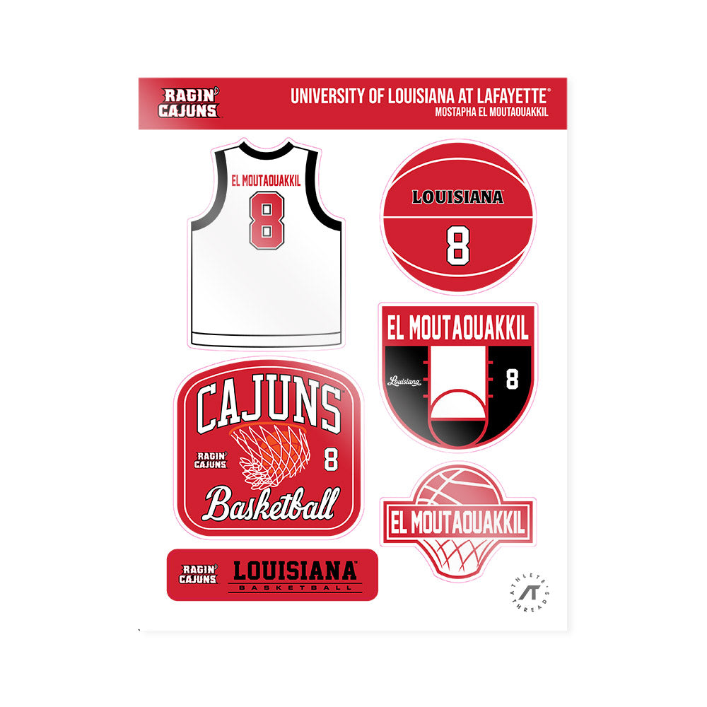 Louisiana - NCAA Men's Basketball : Mostapha El Moutaouakkil - Sticker Sheet-0
