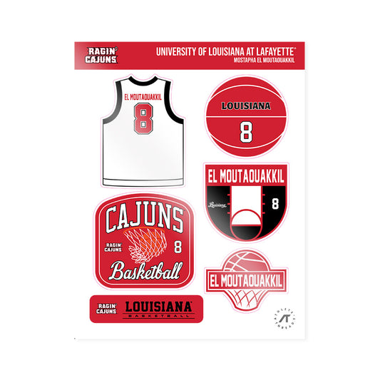 Louisiana - NCAA Men's Basketball : Mostapha El Moutaouakkil - Sticker Sheet-0