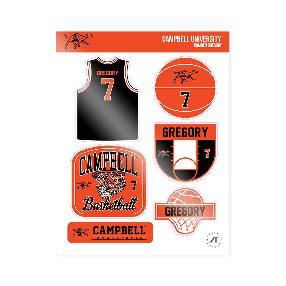 Campbell - NCAA Men's Basketball : Camren Gregory - Sticker Sheet-0