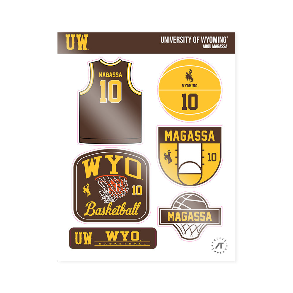 Wyoming - NCAA Men's Basketball : Abou Magassa - Sticker Sheet-0