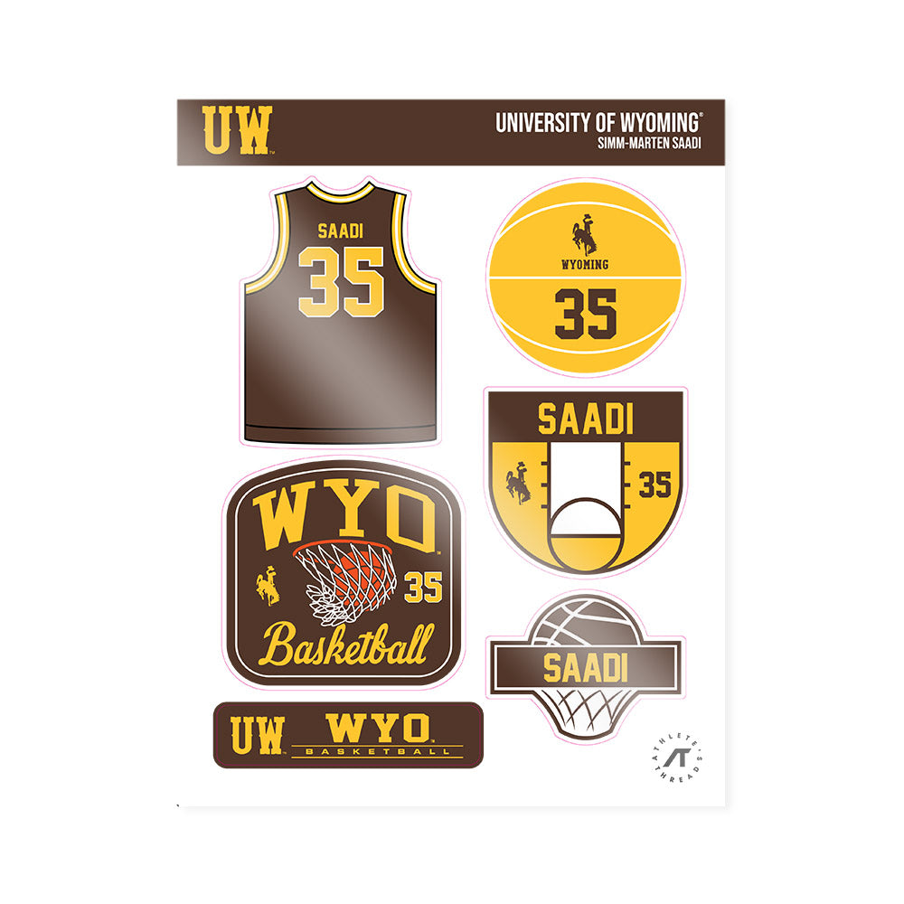 Wyoming - NCAA Men's Basketball : Simm-Marten Saadi - Sticker Sheet-0