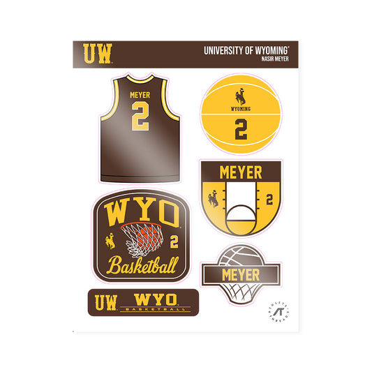 Wyoming - NCAA Men's Basketball : Nasir Meyer - Sticker Sheet-0