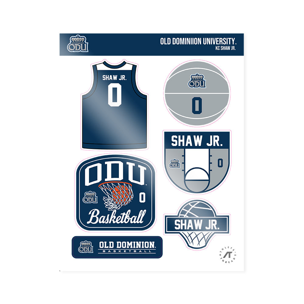 Old Dominion - NCAA Men's Basketball : Kc Shaw Jr. - Sticker Sheet-0