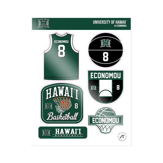 Hawaii - NCAA Men's Basketball : AJ Economou - Sticker Sheet-0