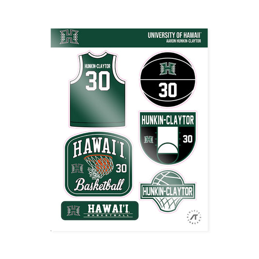 Hawaii - NCAA Men's Basketball : Aaron Hunkin-Claytor - Sticker Sheet-0